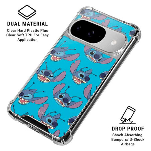 Disney Lilo and Stitch Face Expression Pattern Google Pixel 10 Clear Case